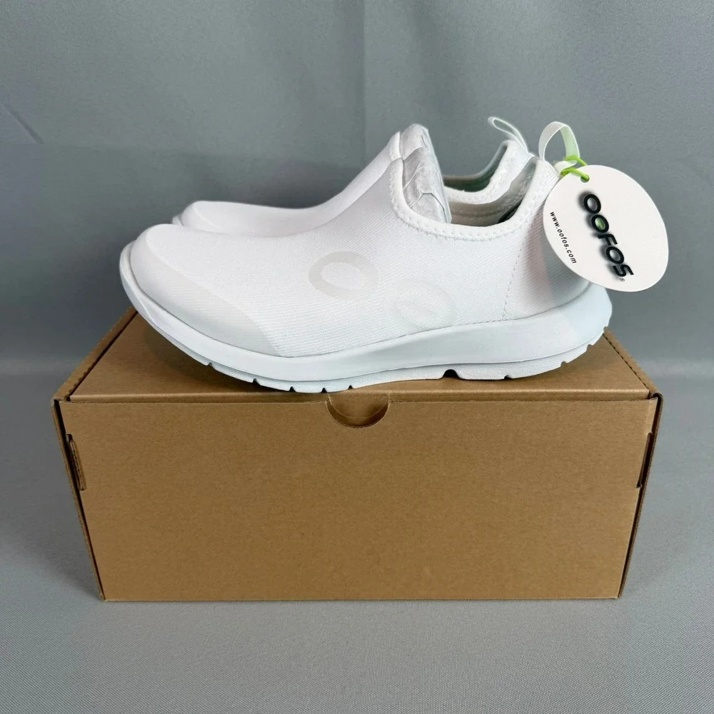 Oofos OOmg Sport Recovery Sneakers Womens 9 White Slip-On Lightweight Shoes NIB